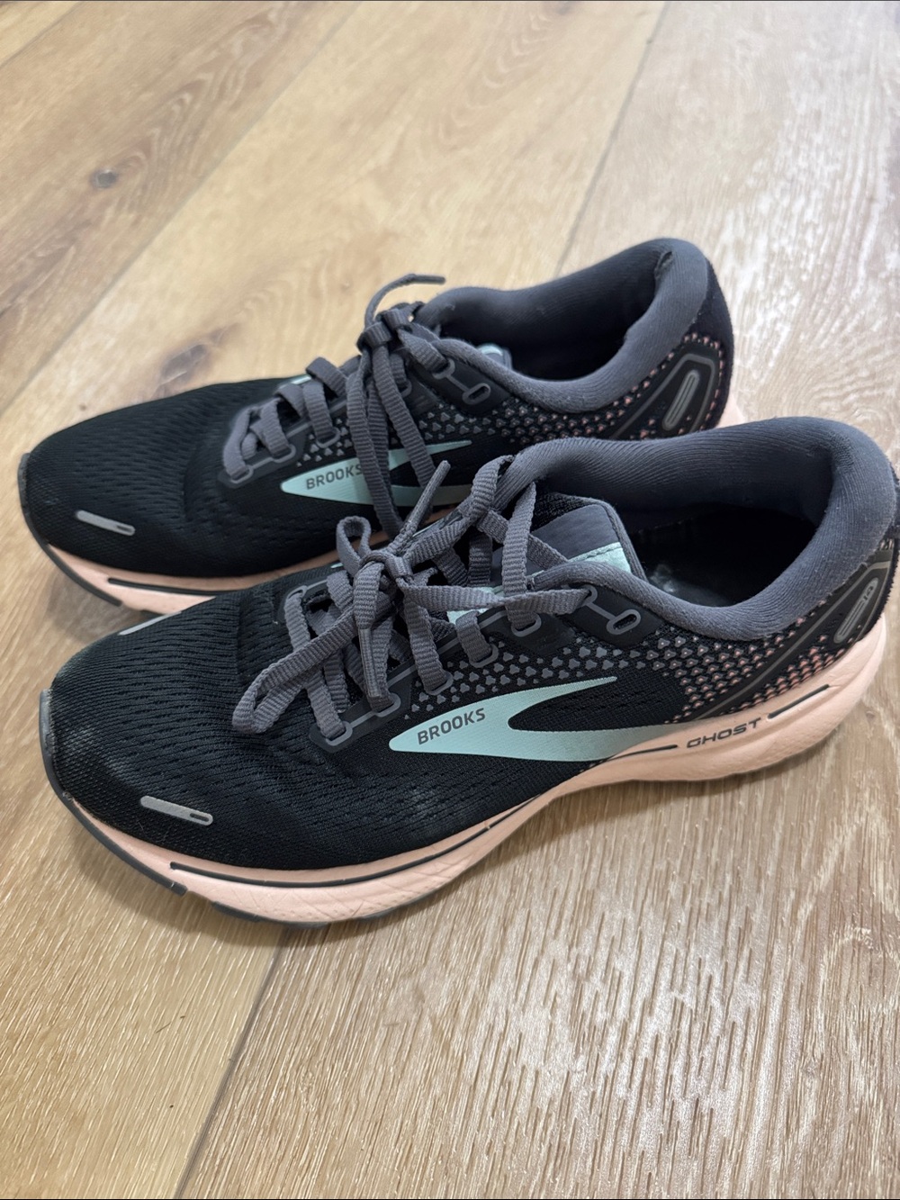 Brooks Women's Running Shoes in Black with Peach Accents